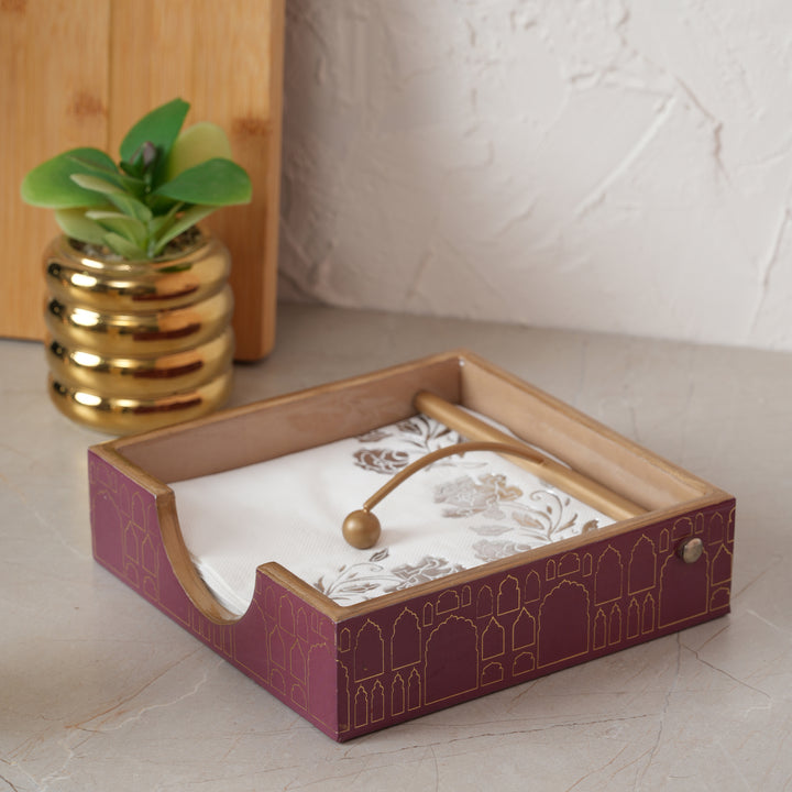 Printed Wooden Napkin Holder | Tissues Holder - Palace