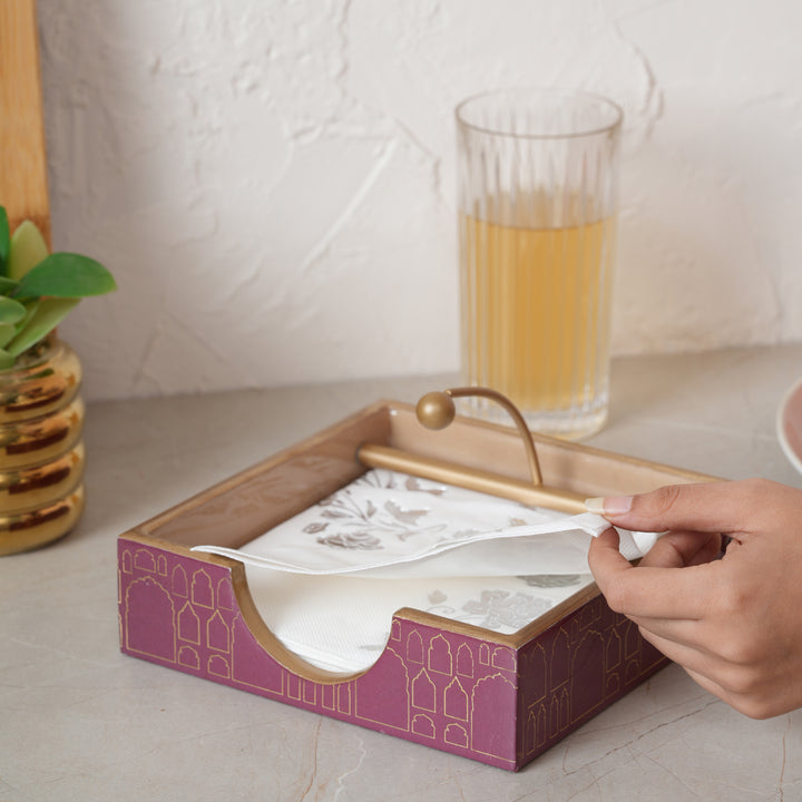 Printed Wooden Napkin Holder | Tissues Holder - Palace