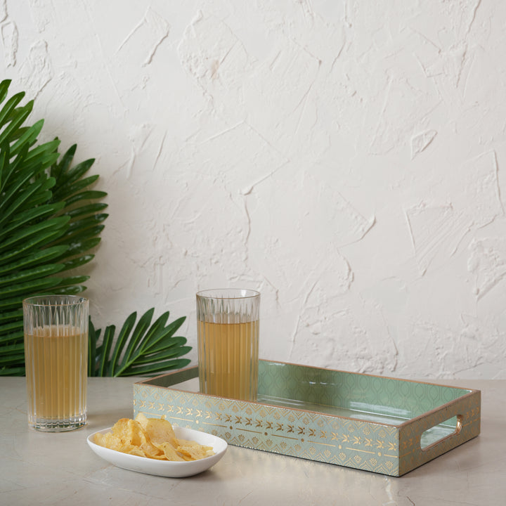 Printed Jungle Deer Tray   for Dining & Serving - Set of 3