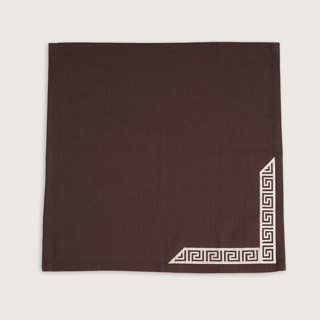 Luxury Greek Embroidered Napkins - Set of 6
