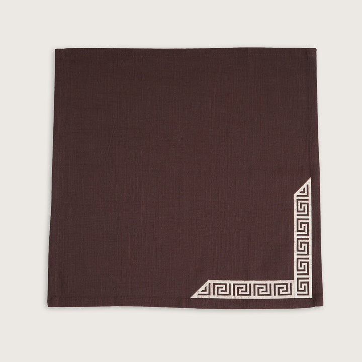 Luxury Greek Embroidered Napkins - Set of 6