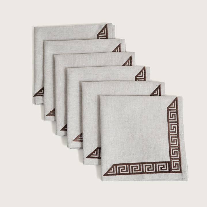 Mist Grey Premium Table Napkins - Set of 6
