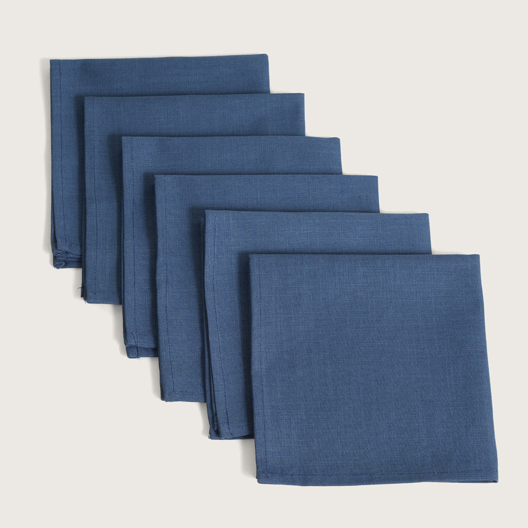 Premium Solid Linen-Style Dinner Napkins – Set of 6 (Available in 8 Essential Shades)
