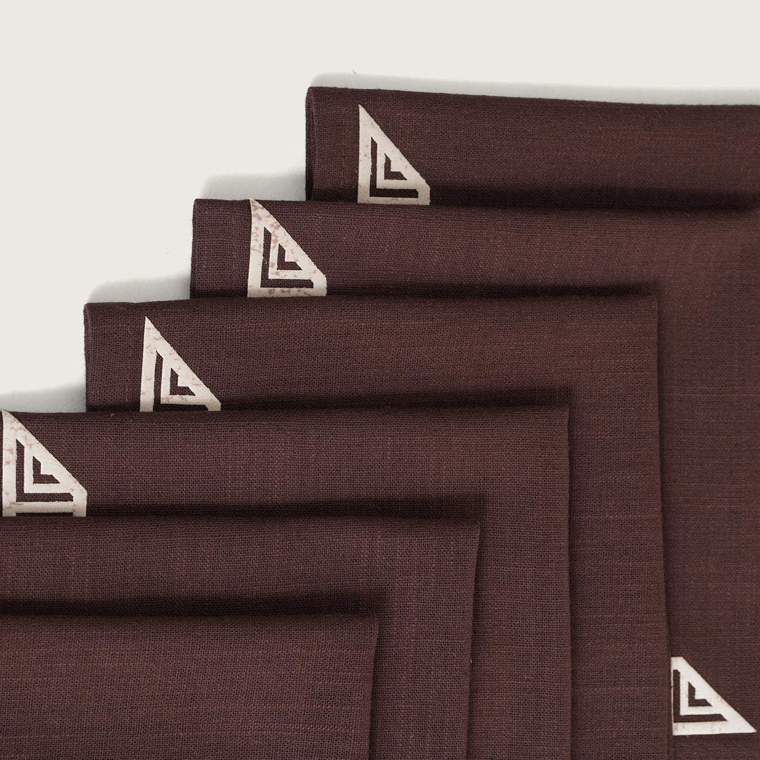 Luxury Greek Embroidered Napkins - Set of 6