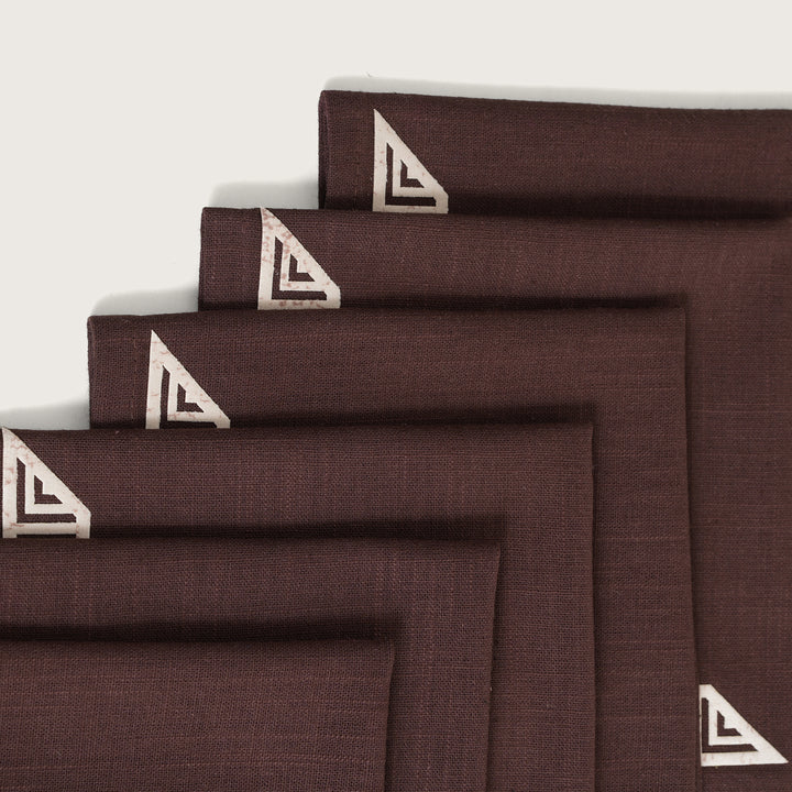 Luxury Greek Embroidered Napkins - Set of 6