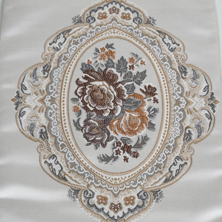 Victorian Floral Table Runner with Tasseled Trim Available In 4 Shades