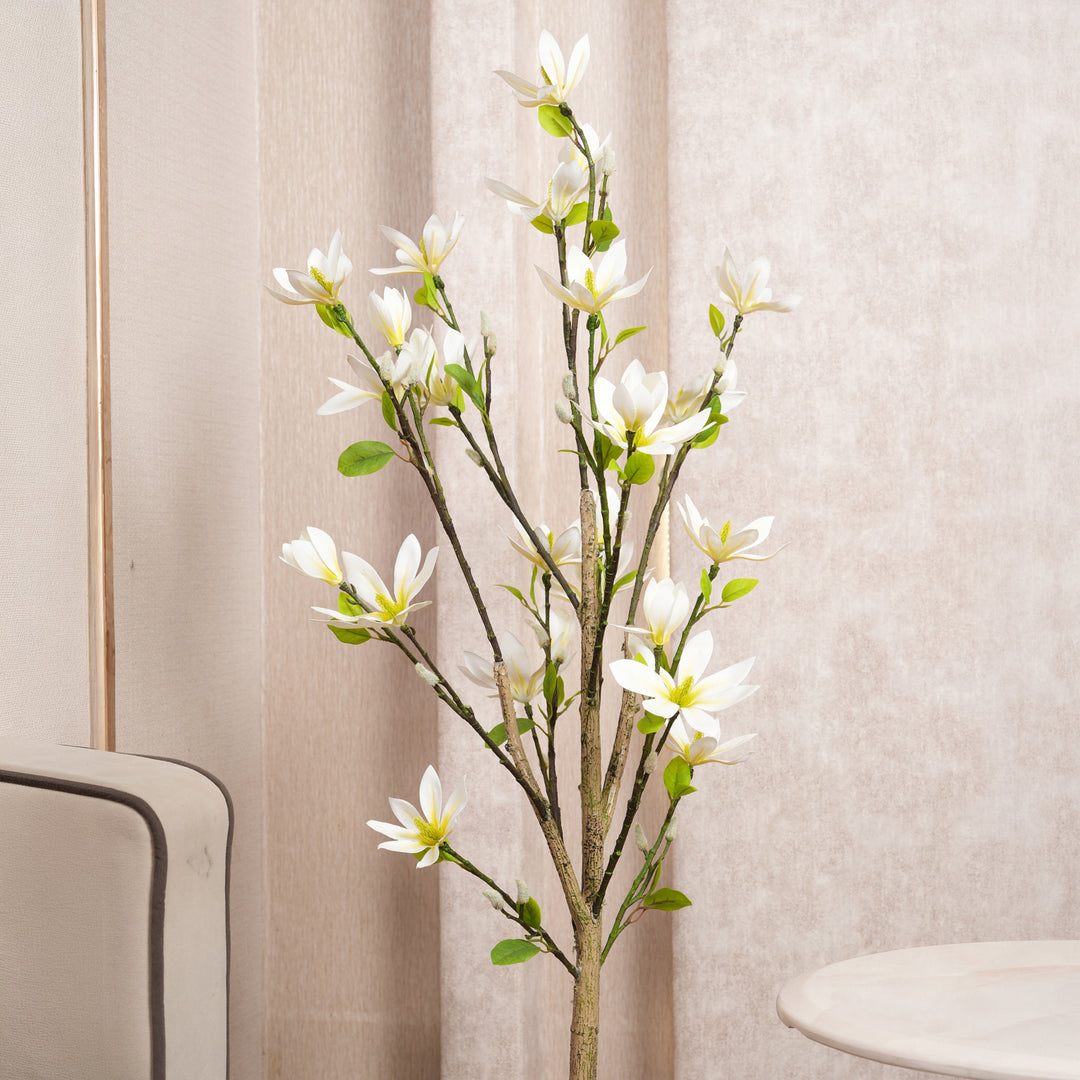 Artificial Slimline White Blossom Tree - Indoor Floor Plant