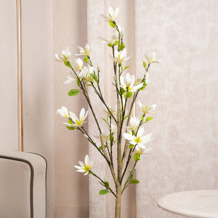 Artificial Slimline White Blossom Tree - Indoor Floor Plant