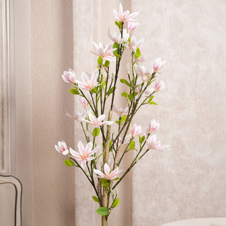 Artificial Slimline Blush-Pink Blossom Tree - Indoor Floor Plant