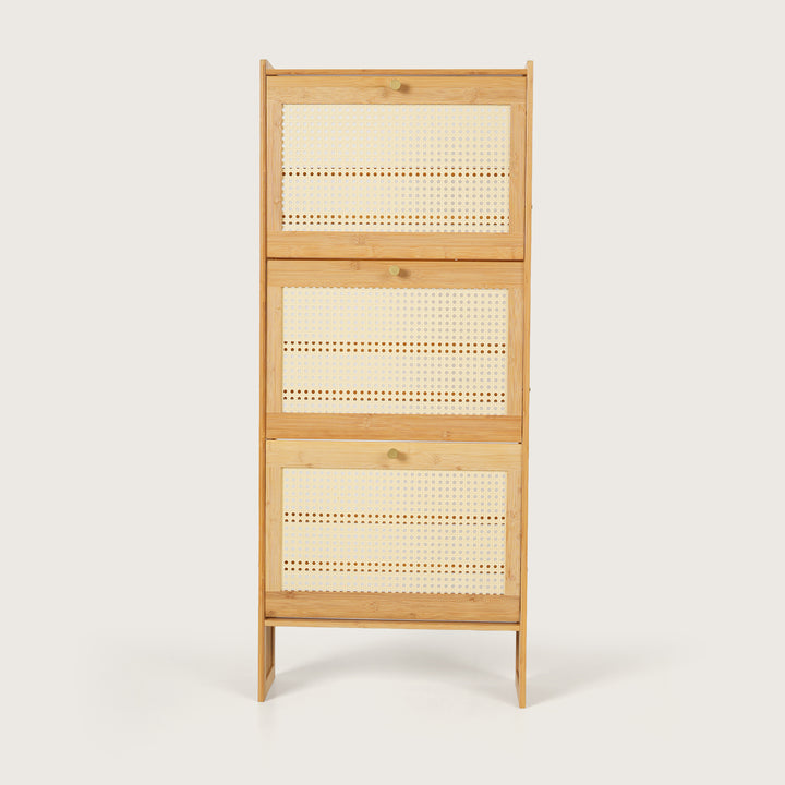 Modern Woven Three-Drawer Shoe Organiser