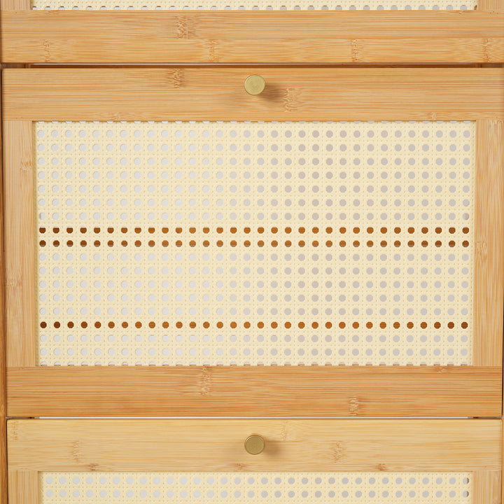 Modern Woven Three-Drawer Shoe Organiser