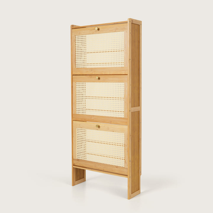 Modern Woven Three-Drawer Shoe Organiser