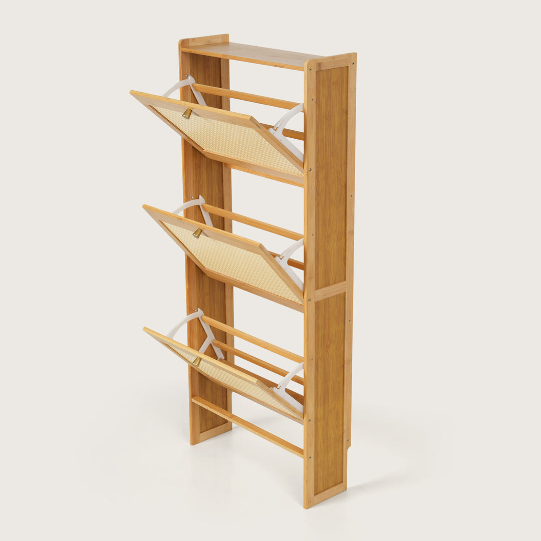 Modern Woven Three-Drawer Shoe Organiser