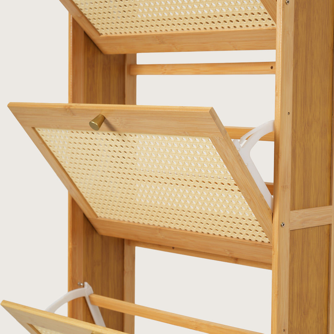 Modern Woven Three-Drawer Shoe Organiser