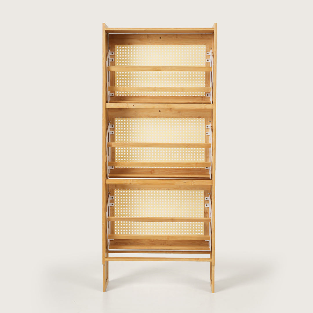 Modern Woven Three-Drawer Shoe Organiser