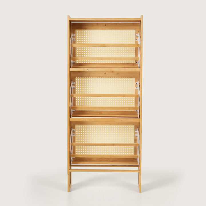 Modern Woven Three-Drawer Shoe Organiser