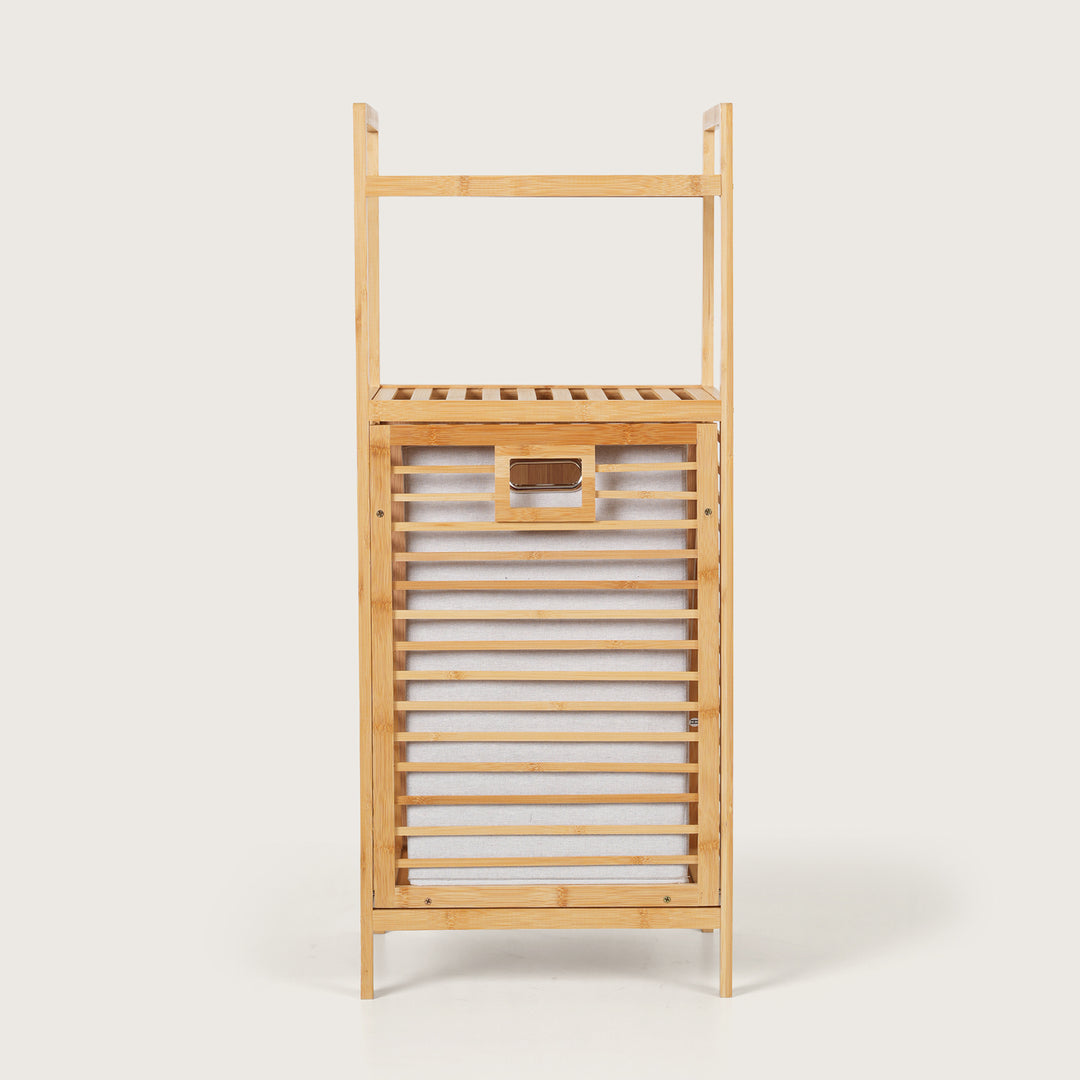 Tilt-Out Laundry Hamper with Storage Shelves