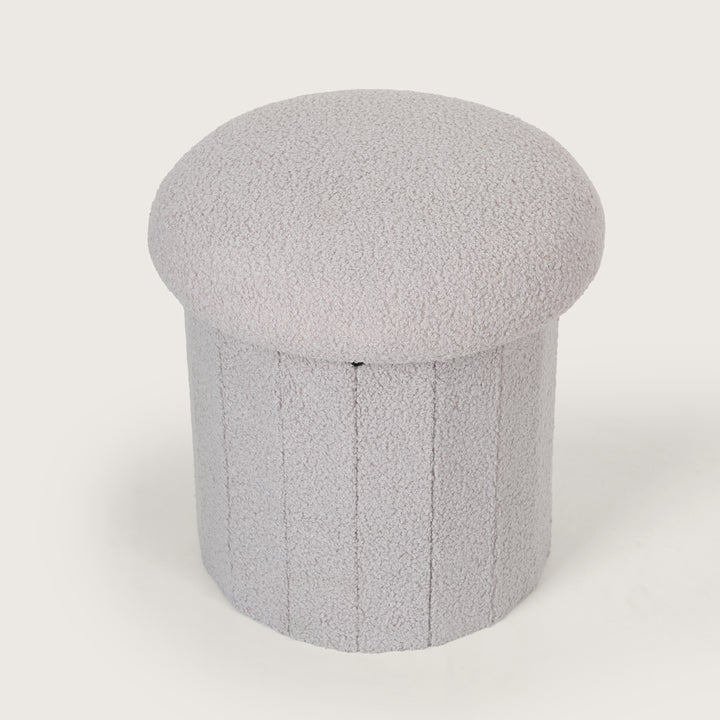 Modern Grey Mushroom Shaped Pouffe with Hidden Storage