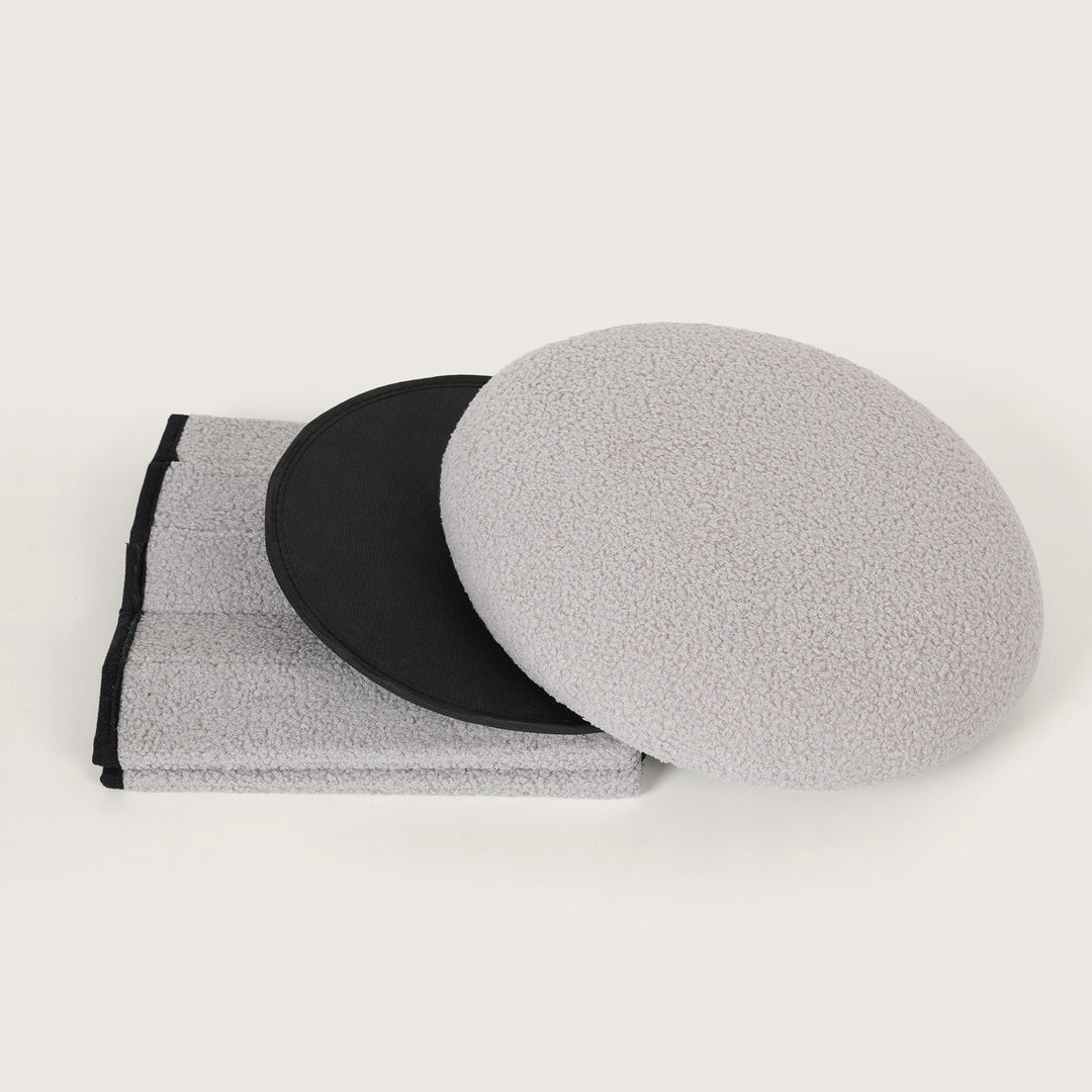 Modern Grey Mushroom Shaped Pouffe with Hidden Storage