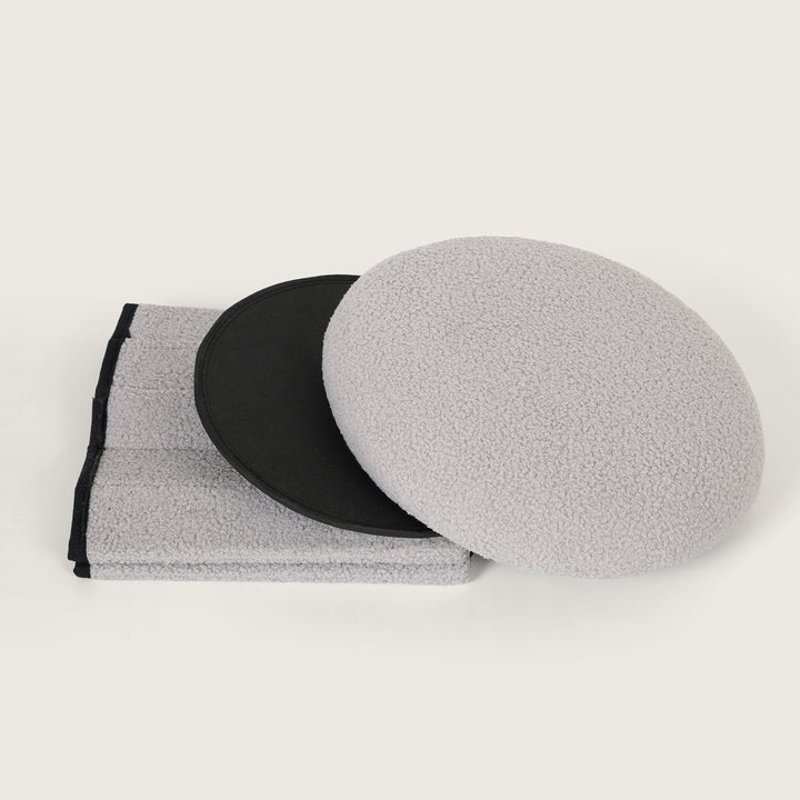 Modern Grey Mushroom Shaped Pouffe with Hidden Storage