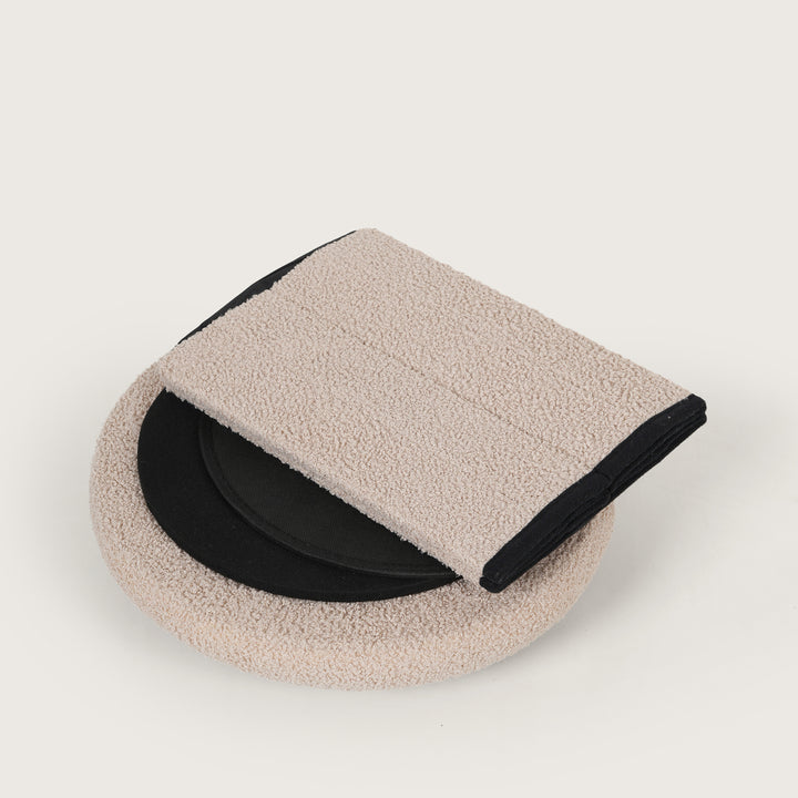 Modern Beige Mushroom Shaped Pouffe with Hidden Storage