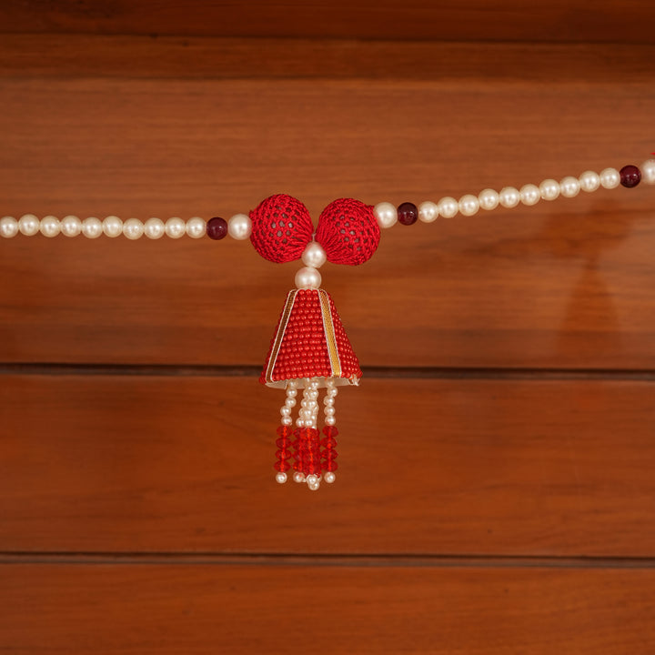 Red-Beaded Bandhanwar with Tassel- Diwali Decoration Toran