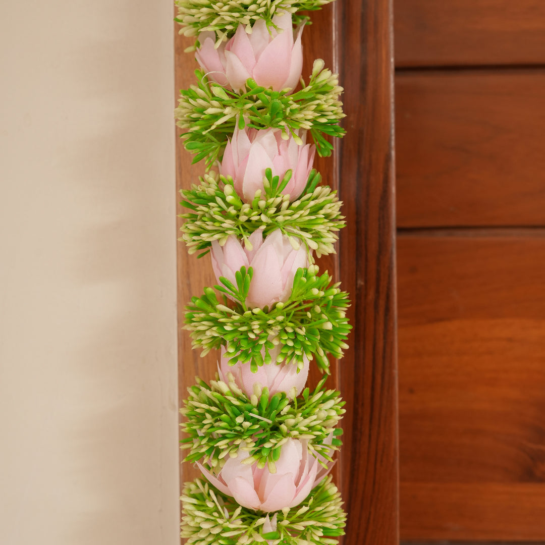 Pink-Traditional Floral Tassel Toran for Diwali  Decoration