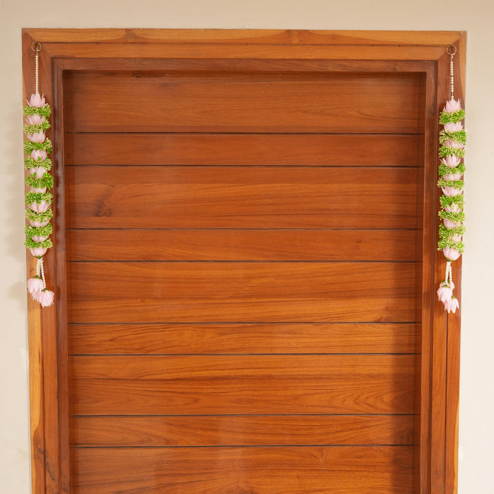 Pink-Traditional Floral Tassel Toran for Diwali  Decoration