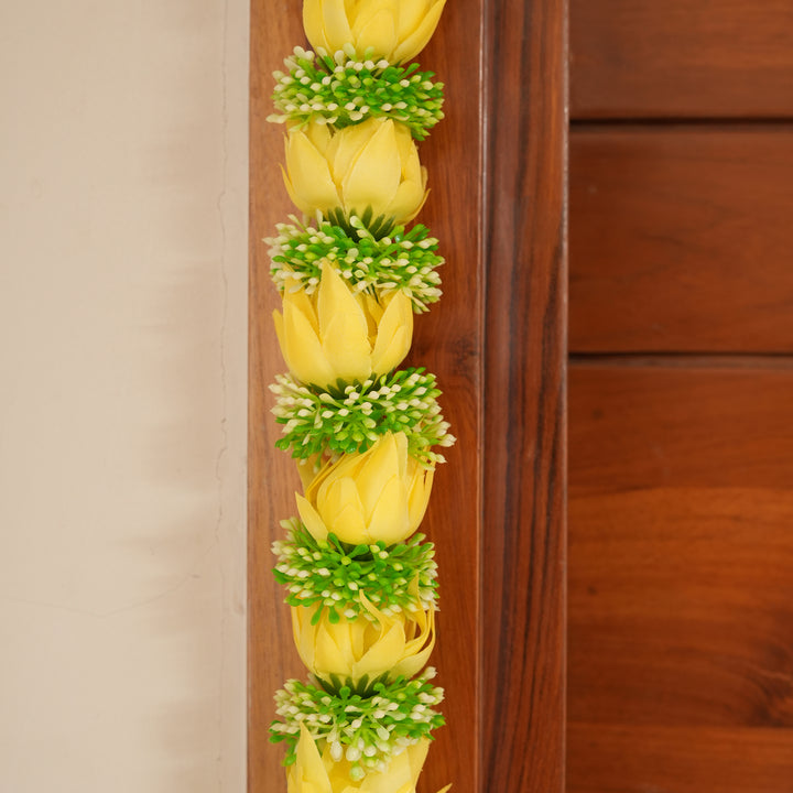 Yellow-Traditional Floral Tassel Toran for Diwali  Decoration
