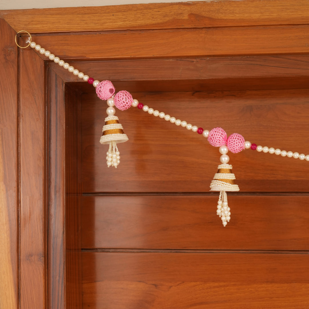Burgundy-Beaded Bandhanwar with Tassel- For Diwali Decoration Toran