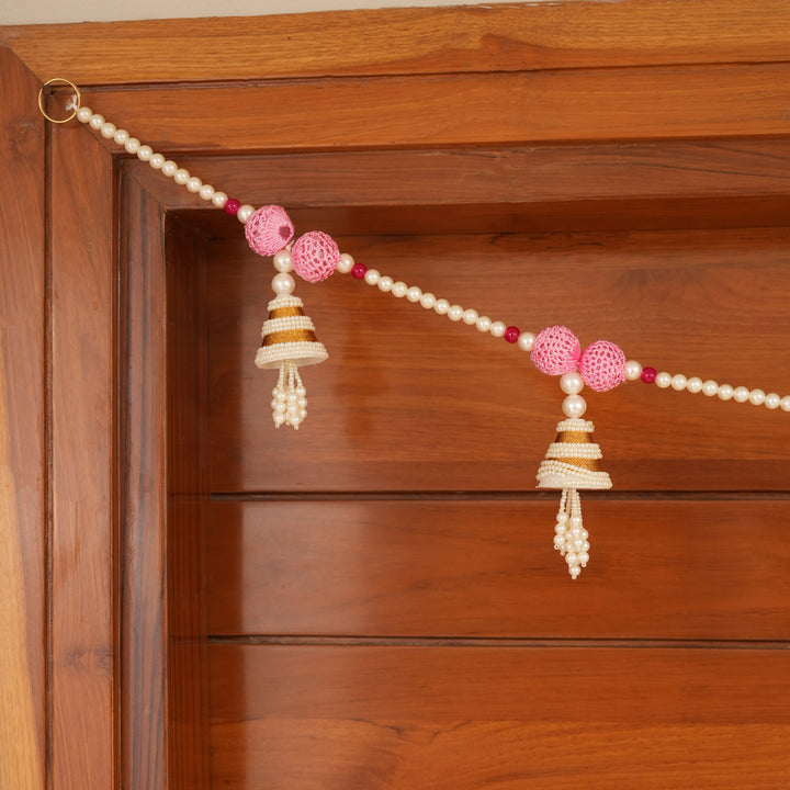Burgundy-Beaded Bandhanwar with Tassel- For Diwali Decoration Toran