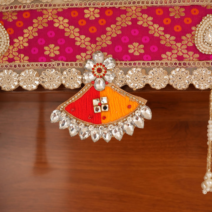 Ethnic Pink & Gold Bandhanwar Toran for Diwali Decoration.