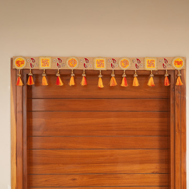 Traditional Swastik Door Hanging Bandhanwar Toran with Tassels For Diwali Decoration