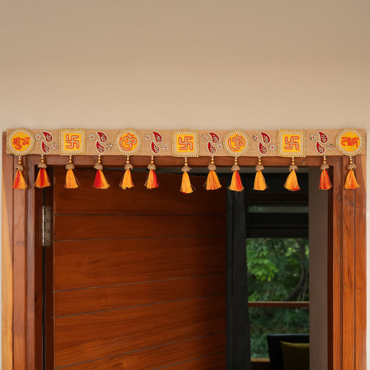 Traditional Swastik Door Hanging Bandhanwar Toran with Tassels For Diwali Decoration