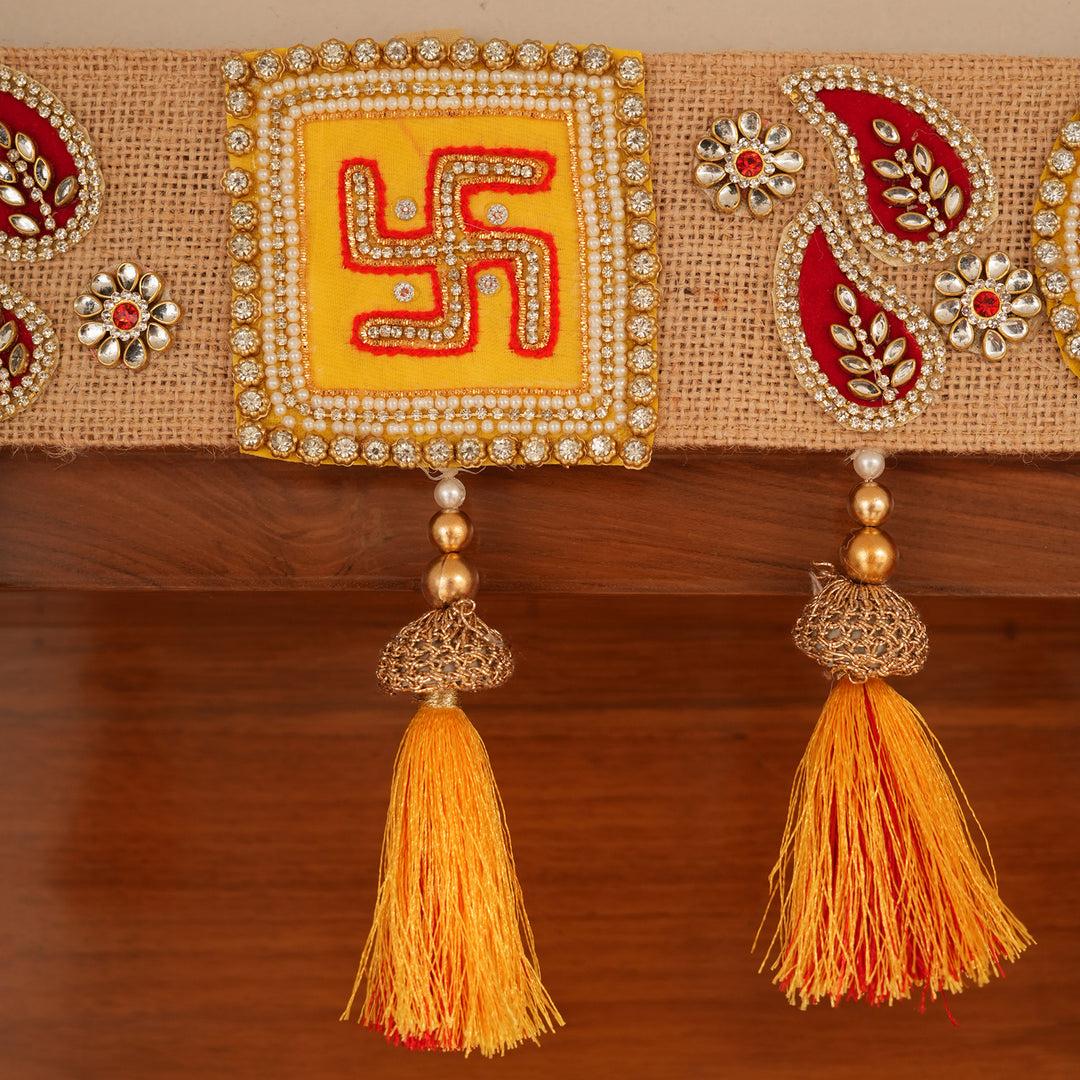 Traditional Swastik Door Hanging Bandhanwar Toran with Tassels For Diwali Decoration