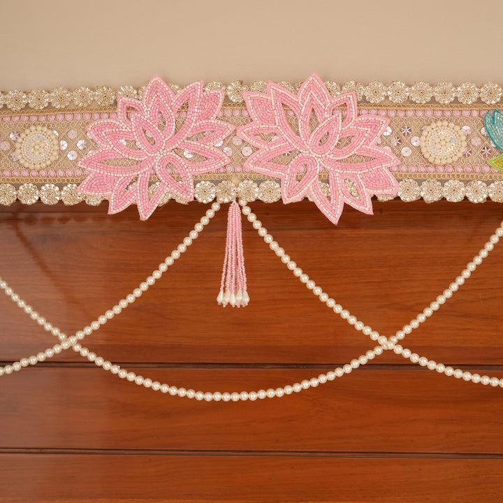 Sacred Lotus Toran with Pearl Strings For Diwali Decoration