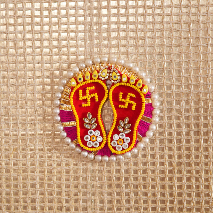 Lakshmi Charan Moti Pearl Paduka for Pooja & Diwali Decoration