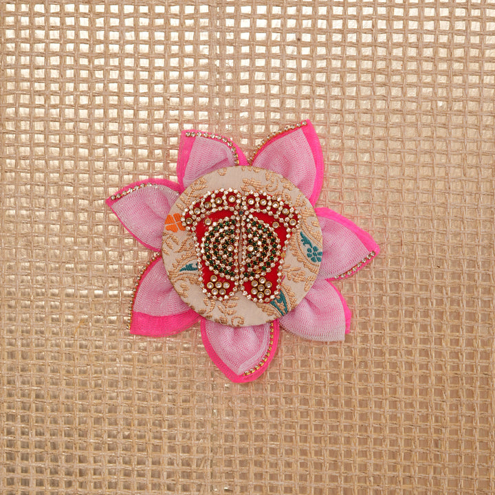 Lotus Patterned Lakshmi Charan Paduka for Pooja & Diwali Decoration