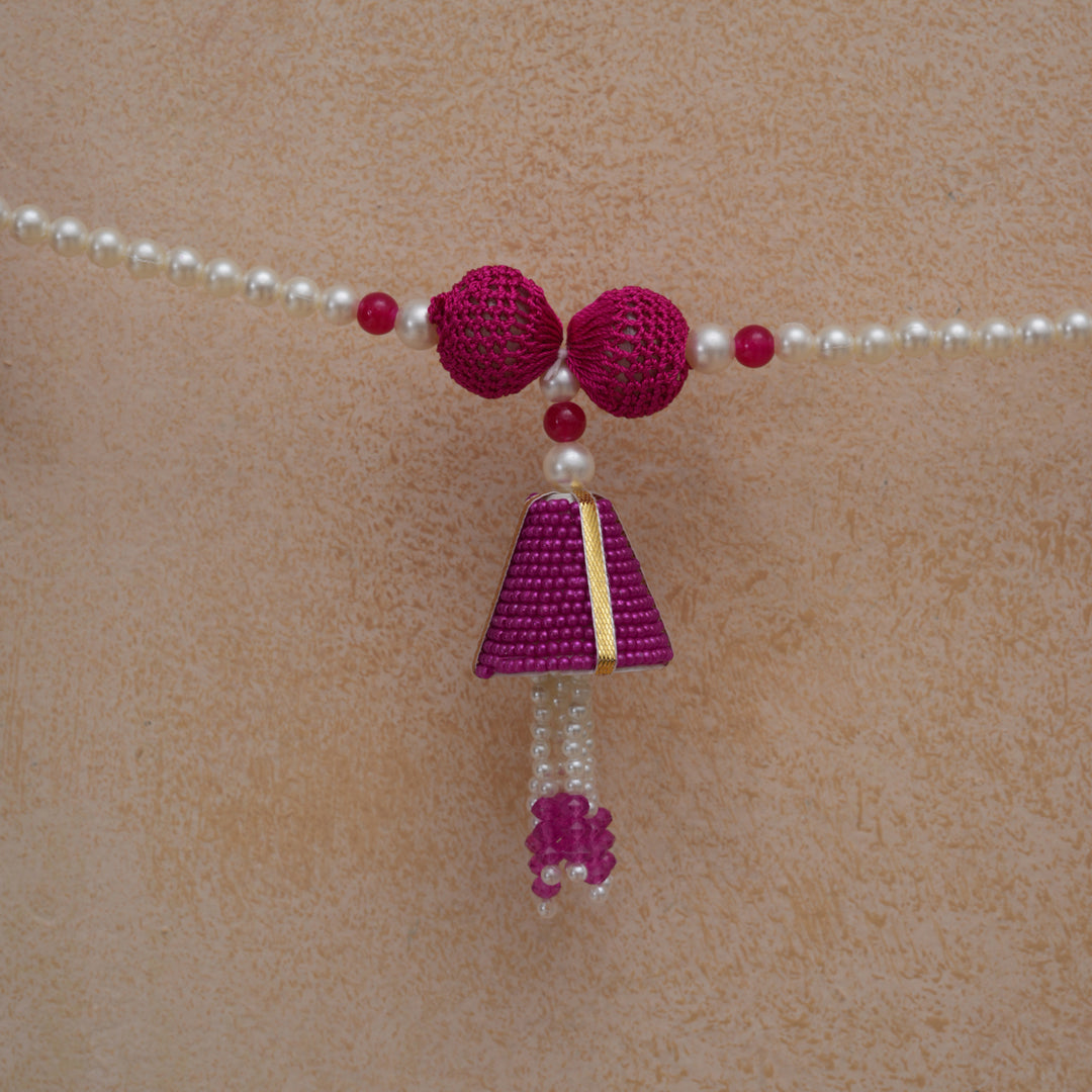 Pink-Beaded Bandhanwar with Tassel- Diwali Decoration Toran