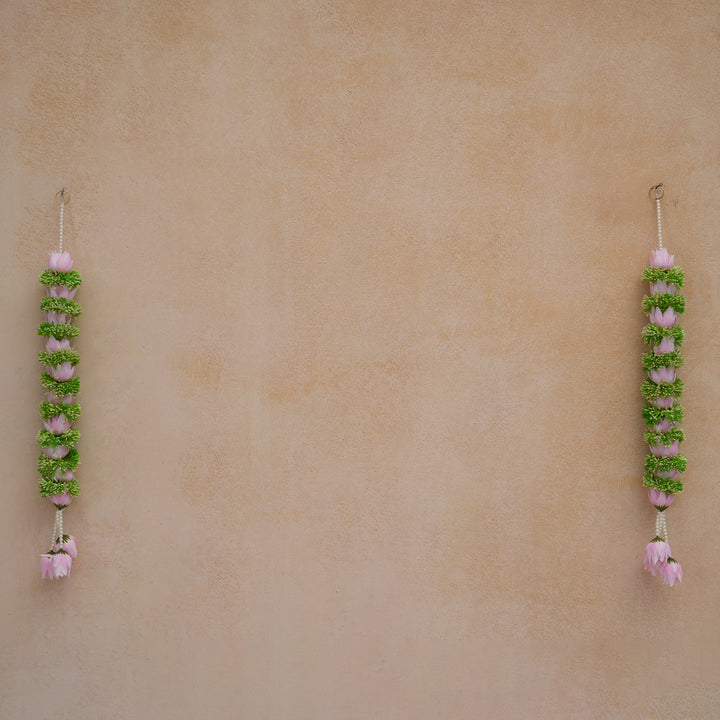 Pink-Traditional Floral Tassel Toran for Diwali  Decoration
