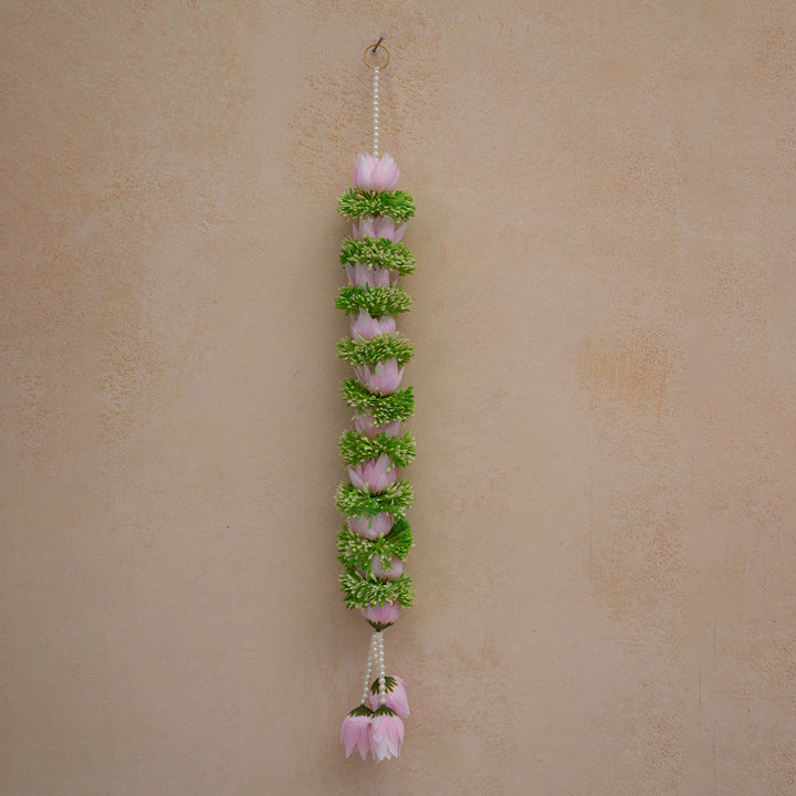 Pink-Traditional Floral Tassel Toran for Diwali  Decoration
