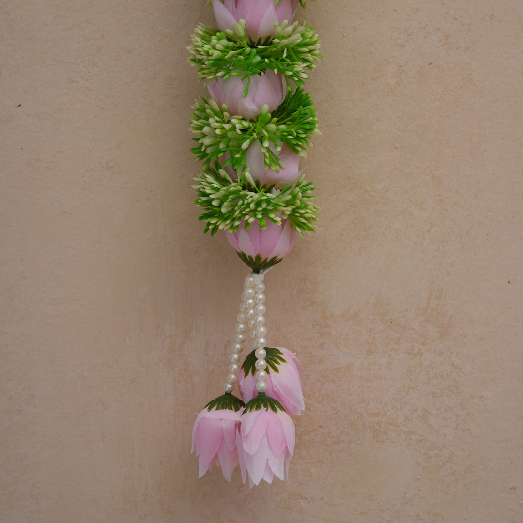 Pink-Traditional Floral Tassel Toran for Diwali  Decoration
