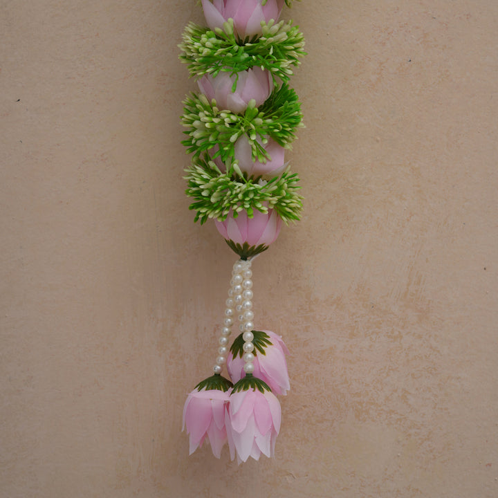 Pink-Traditional Floral Tassel Toran for Diwali  Decoration