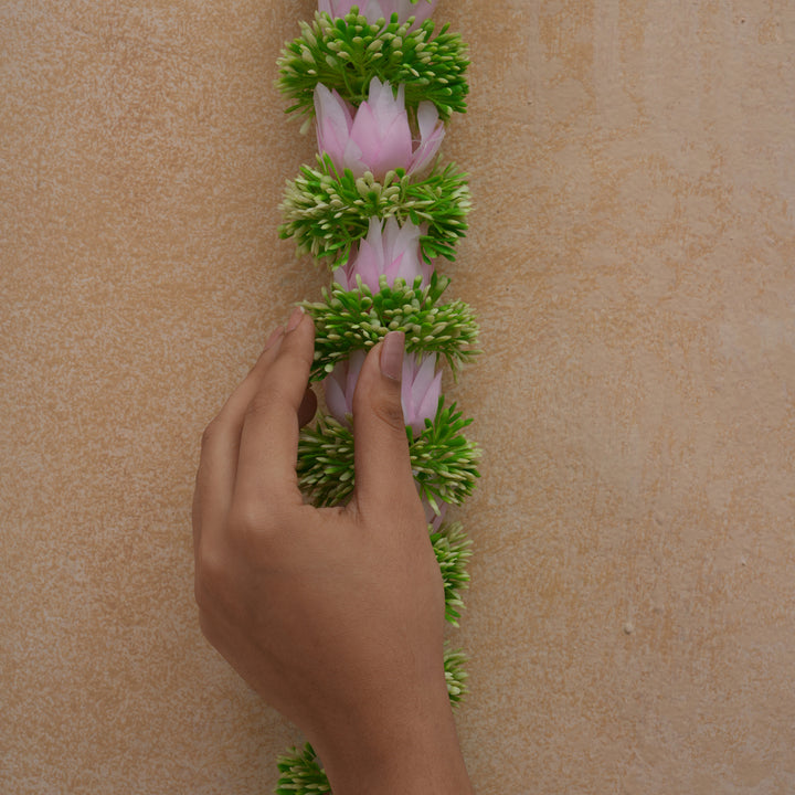 Pink-Traditional Floral Tassel Toran for Diwali  Decoration