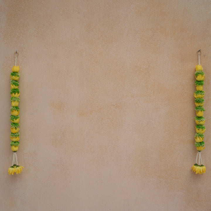 Yellow-Traditional Floral Tassel Toran for Diwali  Decoration