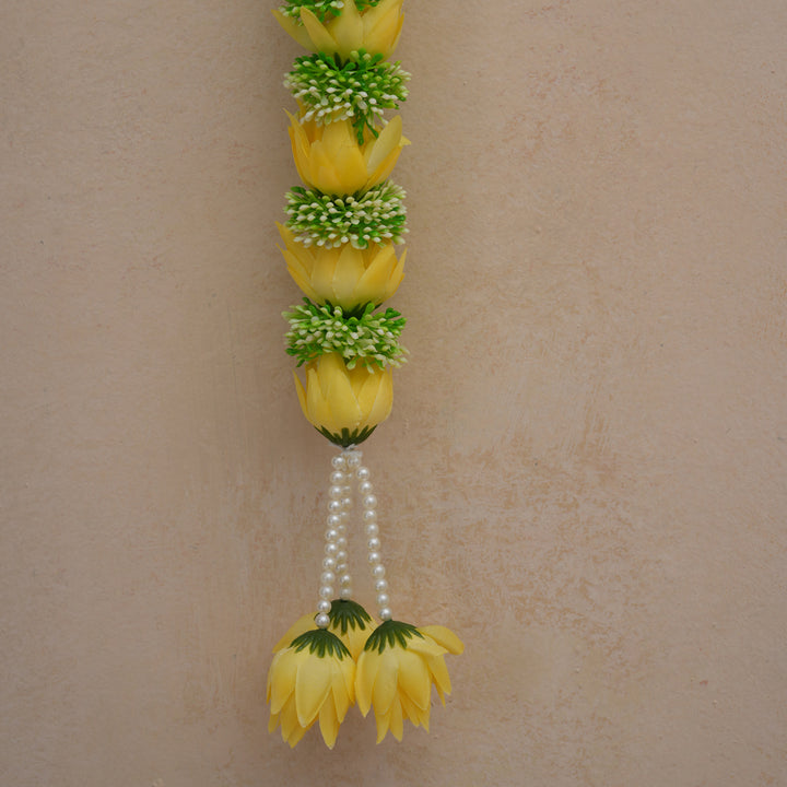 Yellow-Traditional Floral Tassel Toran for Diwali  Decoration
