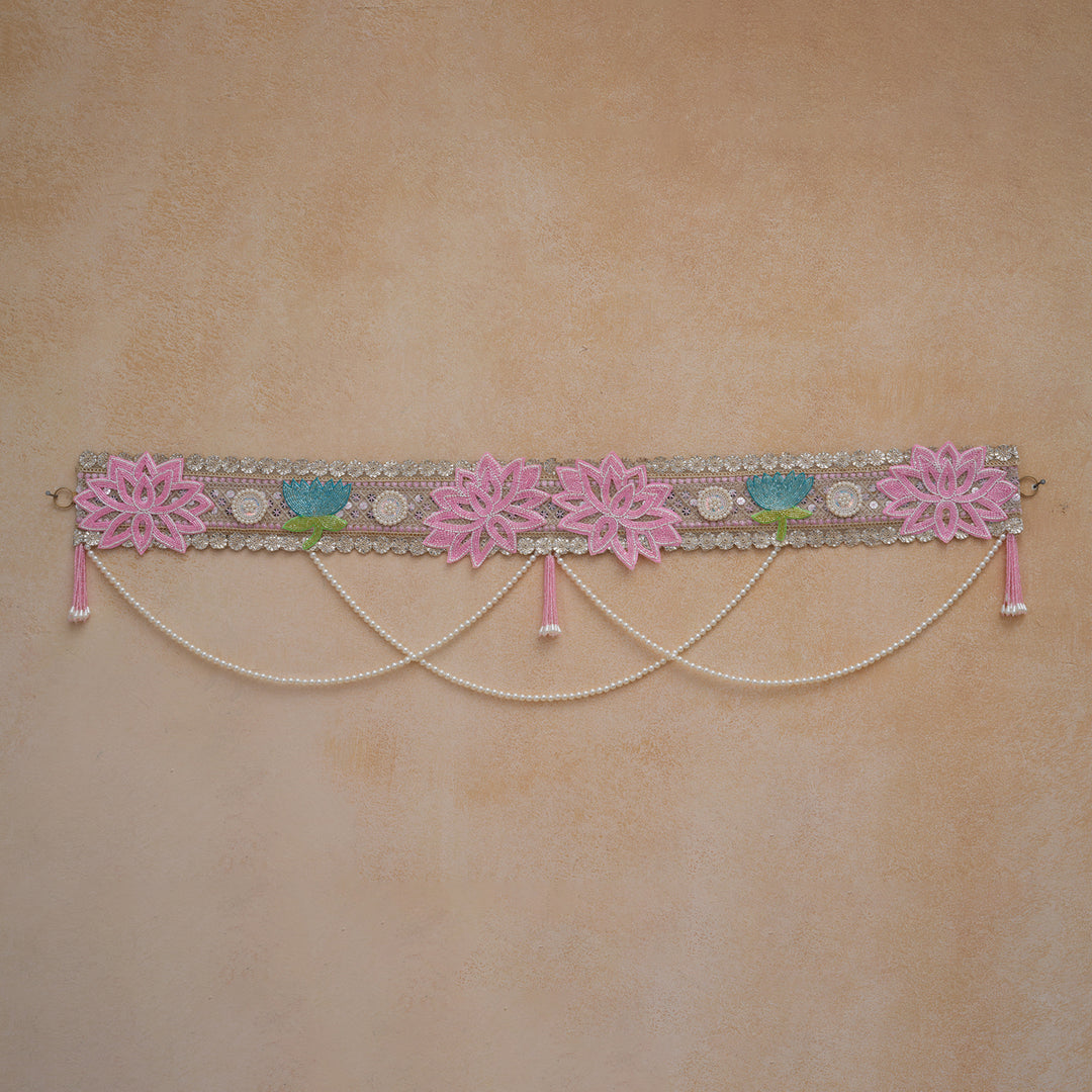 Sacred Lotus Toran with Pearl Strings For Diwali Decoration