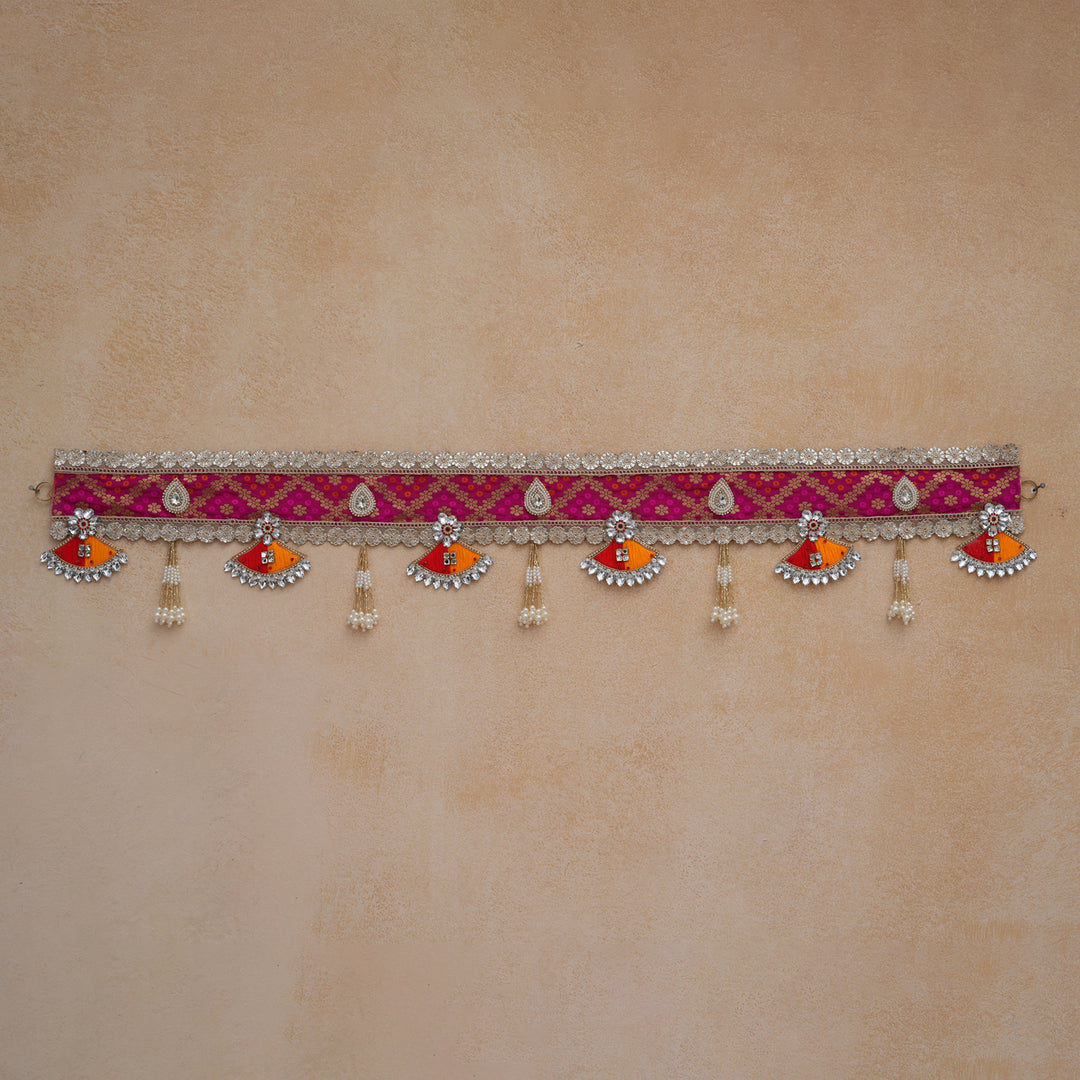 Ethnic Pink & Gold Bandhanwar Toran for Diwali Decoration.