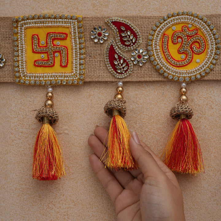 Traditional Swastik Door Hanging Bandhanwar Toran with Tassels For Diwali Decoration