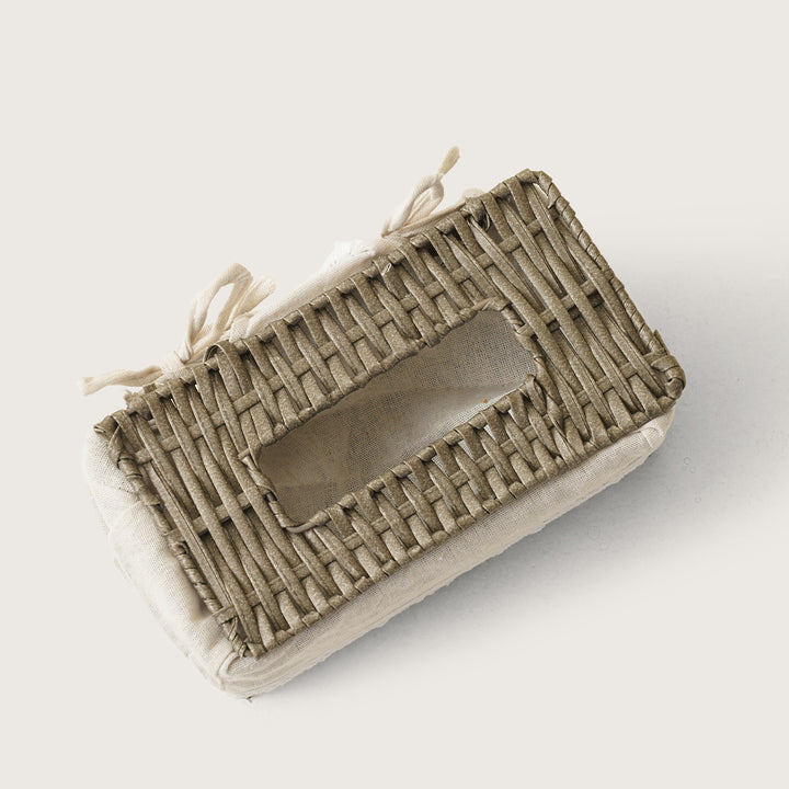 Cane Weave Tissue Box - Grey